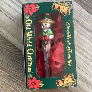 Old World Christmas Ornament Icicle Snow Woman 2001 Merck Family snowman Vintage